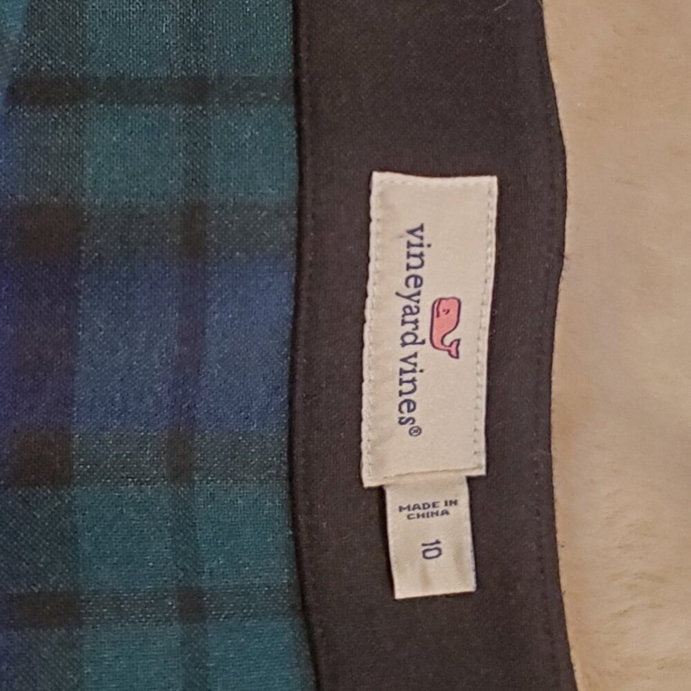 Vineyard Vines Black Skirt Plaid Lining Preppy Classic Tenniscore  Size 10 - Picture 4 of 9